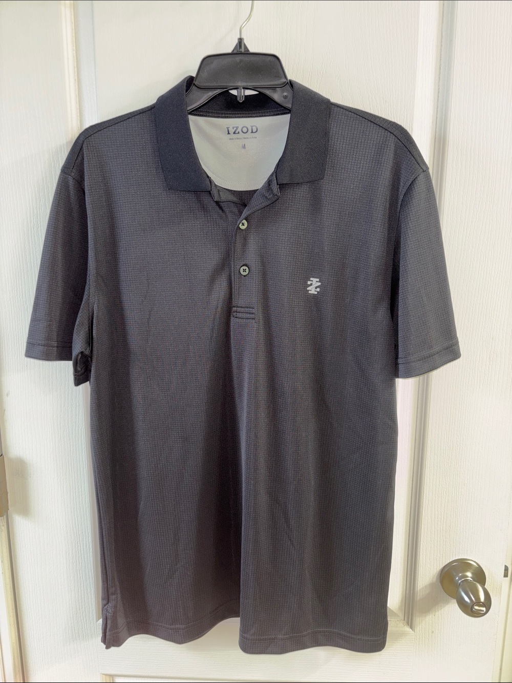 Izod Men's Charcoal Gray Short Sleeve Polo